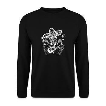 Mariachi-Tag des toten Spaß-Skelett-Geschenk-Entwurfs - Unisex Pullover - Schwarz - Vorne - Alina (178cm) & Michal (187cm)