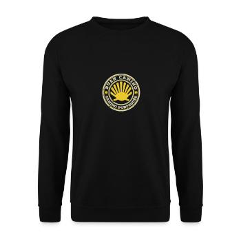 Jakobsweg Camino Portugues Buen Camino - Unisex Pullover - Schwarz - Vorne - Alina (178cm) & Michal (187cm)