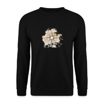 Boussole de carte de l’Ancien Monde en lambeaux - Sweat-shirt Unisexe - noir - Devant - Alina (178cm) & Michal (187cm)