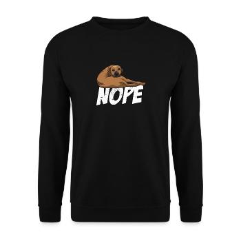 Lustiges Lazy Nope rhodesian ridgeback not today - Unisex Pullover - Schwarz - Vorne - Alina (178cm) & Michal (187cm)