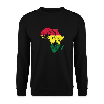 Roar Africa Map Lion Face Reggae Rasta Gift - Unisex Sweatshirt - black - Front - Alina (178cm) & Michal (187cm)