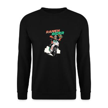 Ramen Rider Noodle Noodles Pho Motorcycle Rider Biker - Unisex Sweatshirt - black - Front - Alina (178cm) & Michal (187cm)