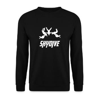 Free fall parachute for parachutist - Unisex Sweatshirt - black - Front - Alina (178cm) & Michal (187cm)