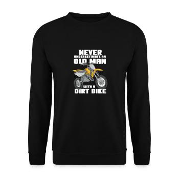 Funny motocross gift for old men - Unisex Sweatshirt - black - Front - Alina (178cm) & Michal (187cm)