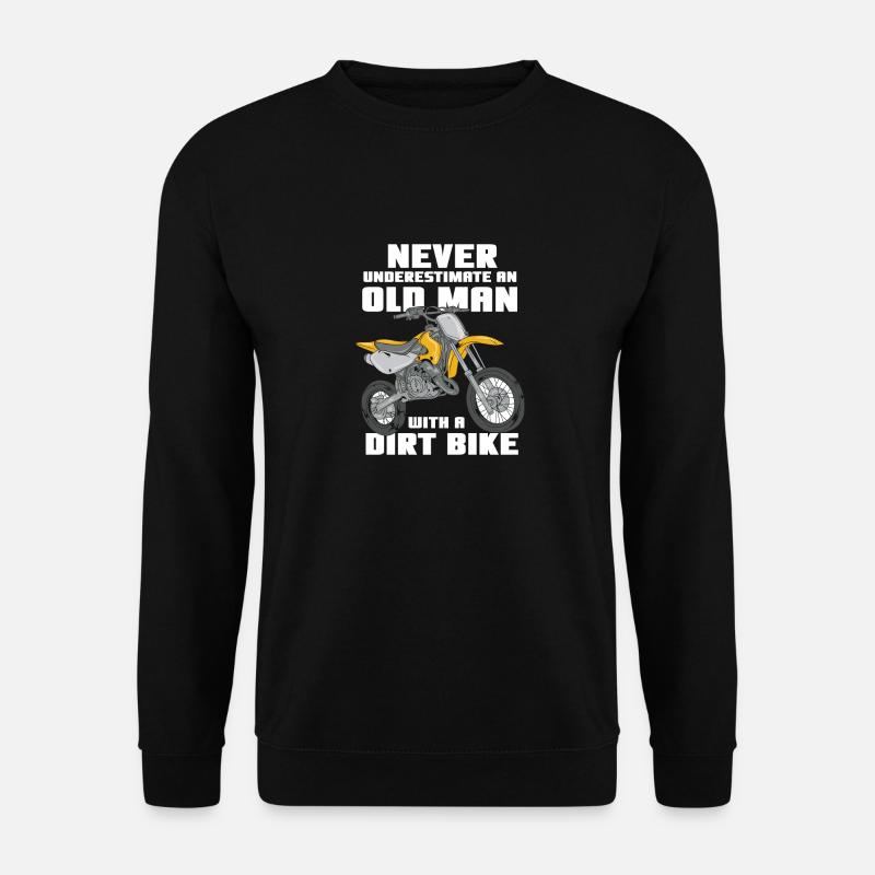 Lustiges Motocross Geschenk für alte Männer - Unisex Pullover - Schwarz