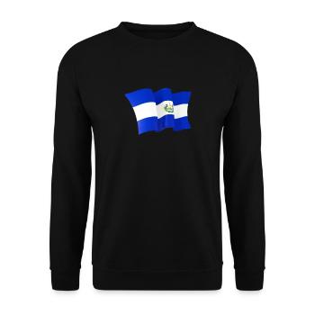 El Salvador Flag El Salvador Flag Waving - Unisex Sweatshirt - black - Front - Alina (178cm) & Michal (187cm)