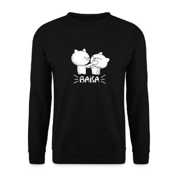 Anime Baka disant Japon - Sweat-shirt Unisexe - noir - Devant - Alina (178cm) & Michal (187cm)