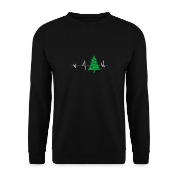 Christmas Heartbeat Chemise De Noël De Noël - Sweat-shirt Unisexe - noir - Devant - Alina (178cm) & Michal (187cm)