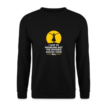 Divorce Scheidung Trennung Wieder Single - Unisex Pullover - Schwarz - Vorne - Alina (178cm) & Michal (187cm)