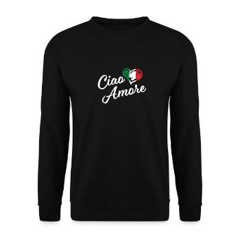 Ciao Amore - Italy Hello Sweetheart in Italian - Unisex Sweatshirt - black - Front - Alina (178cm) & Michal (187cm)