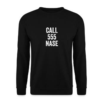 555 Nase Lustig Spruch Spooner Geschenk Handy Neu - Unisex Pullover - Schwarz - Vorne - Alina (178cm) & Michal (187cm)