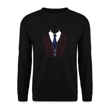 Classy Fun Fake Tuxedo Suit graphic Nice Black - Unisex Sweatshirt - black - Front - Alina (178cm) & Michal (187cm)