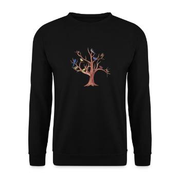 Fun Nature Lovers Trees and Birds Are Cool Gift - Unisex Sweatshirt - black - Front - Alina (178cm) & Michal (187cm)
