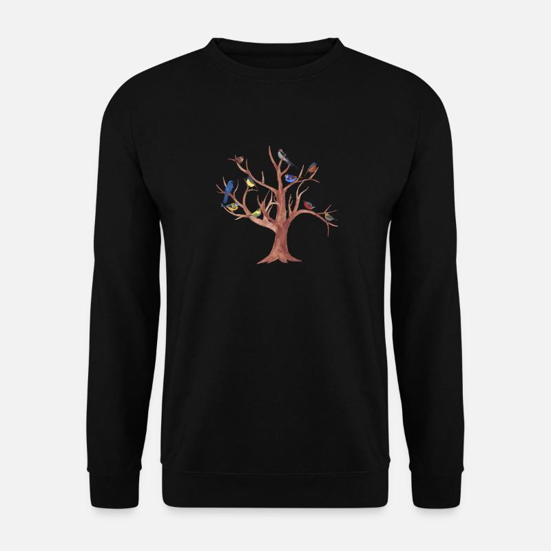 Spaß-Naturliebhaber-Bäume und Vögel sind cooles Geschenk - Unisex Pullover - Schwarz