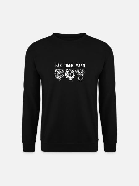 Bartträger Geschenk Bär Tiger Mann - Unisex Pullover - Schwarz