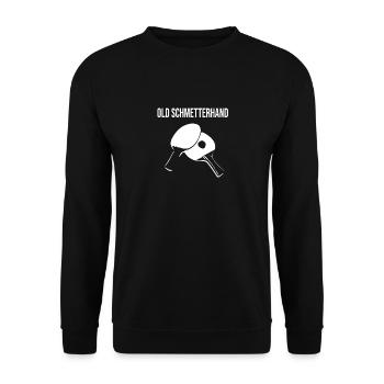 Old Schmetterhand Tischtennis Geschenk - Unisex Pullover - Schwarz - Vorne - Alina (178cm) & Michal (187cm)