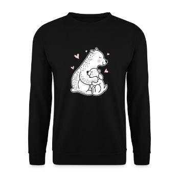 Polar Bear Having A Nap Gift product Cute Polar - Unisex Sweatshirt - black - Front - Alina (178cm) & Michal (187cm)