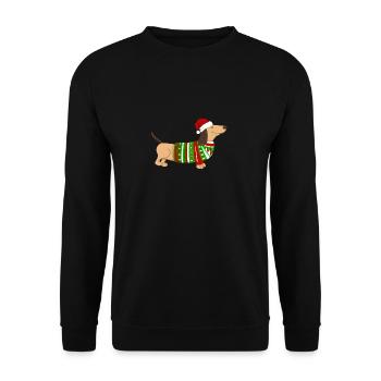 Christmas dog Christmas dachshund dog gift - Unisex Sweatshirt - black - Front - Alina (178cm) & Michal (187cm)