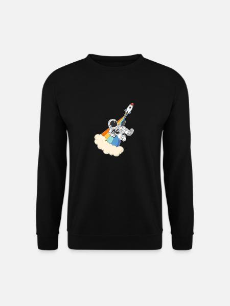 Astronaut Rock n Roll Raumfahrt Rakete Gitarre - Unisex Pullover - Schwarz