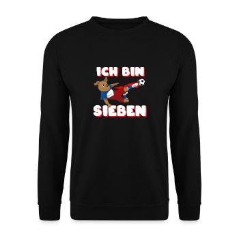 Ich Bin Sechs 7 7. Geburtstag Junge Kindergeburtst - Unisex Pullover - Schwarz - Vorne - Alina (178cm) & Michal (187cm)