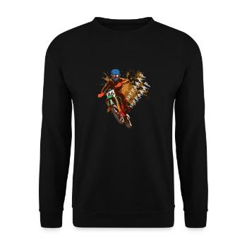 Motocross Dirt Bike Racing Biker Motorrad Brrraaap - Unisex Pullover - Schwarz - Vorne - Alina (178cm) & Michal (187cm)