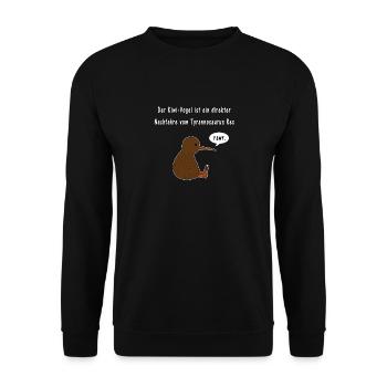 Kiwi Bird Tyrannosaurus Rex New Zealand Gift - Unisex Sweatshirt - black - Front - Alina (178cm) & Michal (187cm)