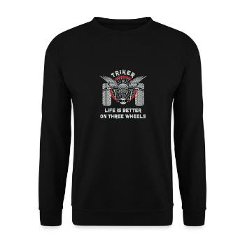 Trike Moto Moto Trois Roues Cadeau - Sweat-shirt Unisexe - noir - Devant - Alina (178cm) & Michal (187cm)