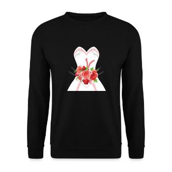 Einfacher Hochzeits-Kleiderentwurf für Brautpartys - Unisex Pullover - Schwarz - Vorne - Alina (178cm) & Michal (187cm)