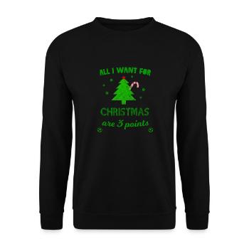 Weihnachten Fußball 3 Punkte Geschenk lustig - Unisex Pullover - Schwarz - Vorne - Alina (178cm) & Michal (187cm)