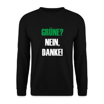 Grüne nein Danke! - Unisex Pullover - Schwarz - Vorne - Alina (178cm) & Michal (187cm)