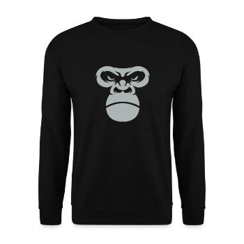 Gorilla Face Silverback Monkey Gift - Unisex Sweatshirt - black - Front - Alina (178cm) & Michal (187cm)