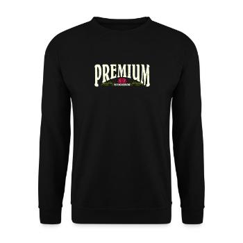 Premium Neighbor | Bester Nachbar Rote Lotusblume - Unisex Pullover - Schwarz - Vorne - Alina (178cm) & Michal (187cm)