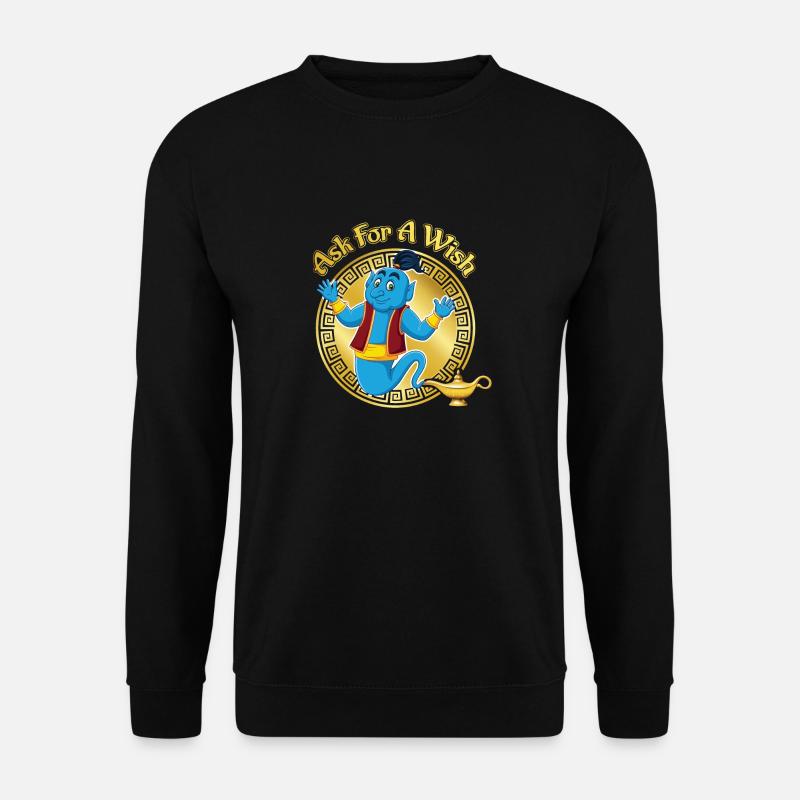 Frage den Flaschengeist nach einem Wunsch - Unisex Pullover - Schwarz