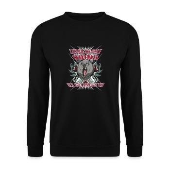 Lieber ein Wolf Odins als ein Lamm Gottes - Unisex Pullover - Schwarz - Vorne - Alina (178cm) & Michal (187cm)