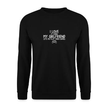 Funny Video Game Player Girlfriend Boyfriend Gift - Sweat-shirt Unisexe - noir - Devant - Alina (178cm) & Michal (187cm)