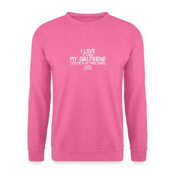 Funny Video Game Player Girlfriend Boyfriend Gift - Unisex Pullover - Pink - Vorne