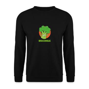 Broccoli Broccoholic Keto Fitness Vegetarian - Unisex Sweatshirt - black - Front - Alina (178cm) & Michal (187cm)
