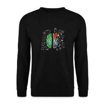 Gehirn Wissenschaft Neurologie Geschenk Design Kunst Idee drucken - Unisex Pullover - Schwarz - Vorne - Alina (178cm) & Michal (187cm)