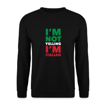 Funny Italian Gift - Unisex Sweatshirt - black - Front - Alina (178cm) & Michal (187cm)