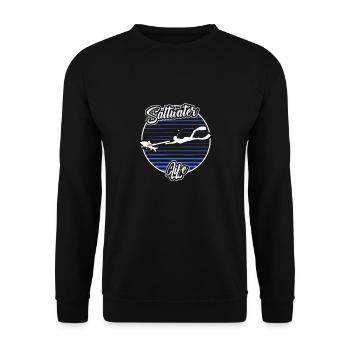 Spearfishing Saltwater Life Freediving Fishing - Unisex Pullover - Schwarz - Vorne - Alina (178cm) & Michal (187cm)