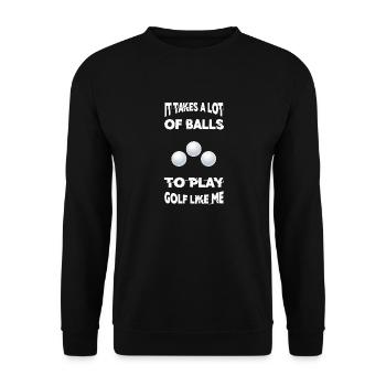 Golf Balls - Unisex Pullover - Schwarz - Vorne - Alina (178cm) & Michal (187cm)