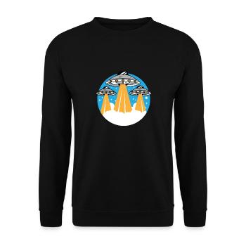 UFO - Unisex Pullover - Schwarz - Vorne - Alina (178cm) & Michal (187cm)