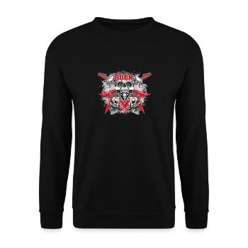 Death Metal Heavy Metal Skull Rock Gift - Unisex Sweatshirt - black - Front - Alina (178cm) & Michal (187cm)