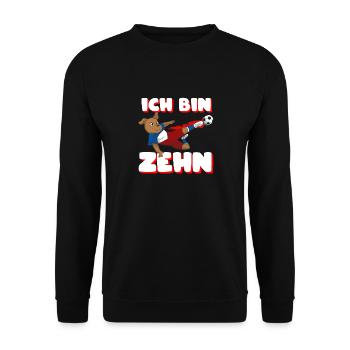 10. Geburtstag Jungen 10 Fußball Kinder Zehn - Unisex Pullover - Schwarz - Vorne - Alina (178cm) & Michal (187cm)
