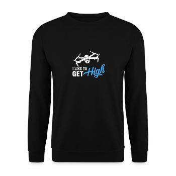 Pilote de drone j'aime bien devenir opérateur quadricoptère de haut niveau - Sweat-shirt Unisexe - noir - Devant - Alina (178cm) & Michal (187cm)