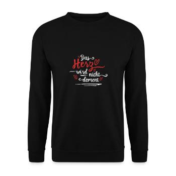 Das Herz wird nicht dement VINTAGE - Unisex Pullover - Schwarz - Vorne - Alina (178cm) & Michal (187cm)