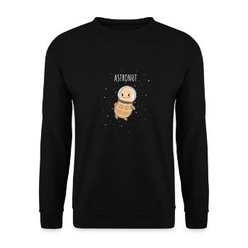 Astronaut peanut astronaut space - Unisex Sweatshirt - black - Front - Alina (178cm) & Michal (187cm)