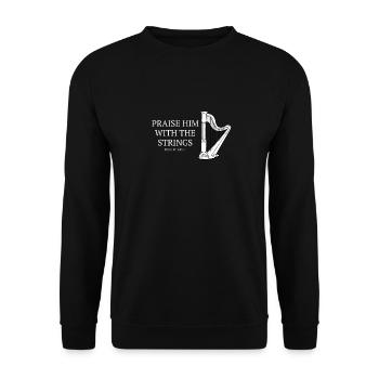 Harfe Kirchenband Gospel Musiker Bibelvers - Unisex Pullover - Schwarz - Vorne - Alina (178cm) & Michal (187cm)