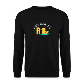 Ich bin in Rente - Unisex Pullover - Schwarz - Vorne - Alina (178cm) & Michal (187cm)