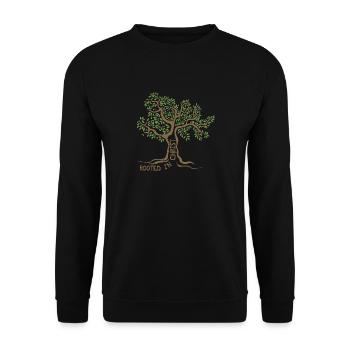 Enraciné dans l’arbre de Jésus-Christ Don de foi chrétienne - Sweat-shirt Unisexe - noir - Devant - Alina (178cm) & Michal (187cm)